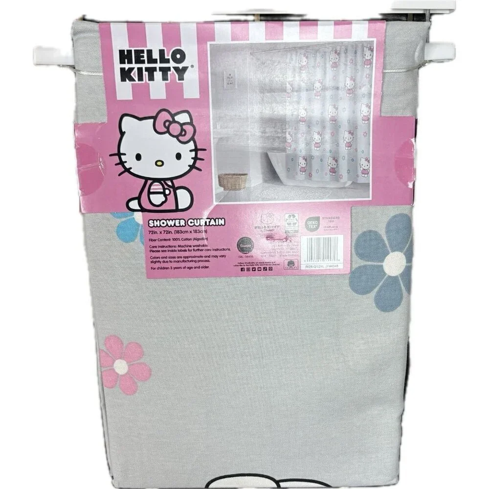 Hello Kitty Gray-Pink Waving Hello Kitty Graphic Cotton 72